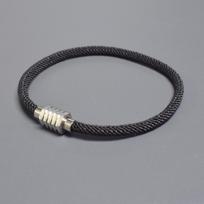 VOQ Fashion Geometric Hexagonal Stainless Steel Magnetic Buckle Rope Bracelet for Men Women Friendship Luxury Handmade Jewelry 17cm-6.7inch