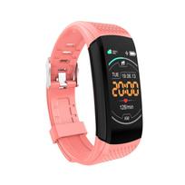 Fitneso apyrankė su Bluetooth, suderinama su iOS-Android įrenginiais, su kraujospūdžio, širdies ritmo monitoringu, priminimu apie sėdimą darbą rožinė