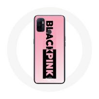 Dėklas Oppo A53 Blackpink K-pop grupė Juodas Rožinis Logotipas Rožinis Pagrindas