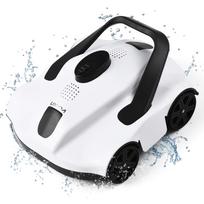 Automatinis baseino valymo robotas Belaidis robotinis baseino dulkių siurblys, skirtas antžeminiams plokščiiems baseinams EU Plug balta