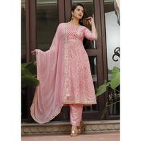 Moteriškas siuvinėtas Anarkali kurti, kelnės ir dupatta komplektas, indiški pakistanietiški vakarėlių drabužiai VF-20163a XL-42