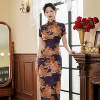 Women's Spring and Summer Slim Retro Cheongsam Dress Elegant Banquet Performance Dresses 5XL