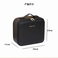 Travel Makeup Bag with Mirror for Women, Portable Large Capacity Makeup Brush Box, Handheld Partition Makeup Bag