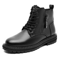 Martin boots men's winter new versatile velvet tooling casual high-top leather boots warm cotton boots non-slip 38