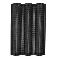Baguette Pan Stainless Steel U Shape Uniform Heating Perforated Design French Bread Baking Pan for Home Baguette