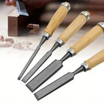 4PCS Woodworking Carving Knife Professional Wood Carving Chisel Set Root Carving Flat Chisel Carving Tools DIY Auxiliary Tools A-4PCS