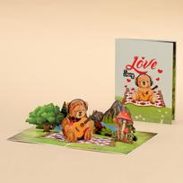 3D Bear Pop-Up Greeting Card - Cute Bear Paper Sculpture Card, Standing Decor, Birthday Gift