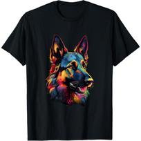 German Shepherd Lover Colorful Pop Art German Shepherd T-Shirt S