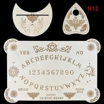Nauja 12 colių medinė spėjimo švytuoklės lenta, graviruota magiška lenta, Ouija lenta, metafizinių žinučių raganos švytuoklės lenta rinkinys