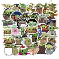 50PCS  Cute Baby Yoda Stickers Cartoon Anime Decals Kids Toy Laptop Guitar Motorcycle Car Phone Graffiti Sticker Gift
