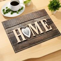 4pcs Non-Slip Placemat, Wood Grain Heart Pattern Insulated Kitchen Mats, Washable Party Decoration, Restaurant Holiday Decor, Home Decoration Placemat 4pcs