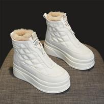 Rabbit fur snow boots women 2 winter velvet snow cotton platform cotton shoes winter shoes women's shoes wear white shoes women 34