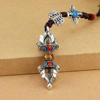 Tibetan Six-character Mantra Women Men Jewelry Key holder Prayer Wheel Pendants Vajra car keychain Buddhist keychain