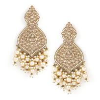 Pearl Beads Chandelier Earrings Gold Plated Traditional Wedding & Festive Jewellery for Women & Girls Onesize