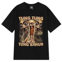 Vintage Tung Tung Sahur Funny Baseball Bat Meme T-shirt Men's Clothing Fashion Style T Shirts Unisex Summer Cotton T-shirts 4XL