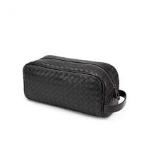 New leather woven hand-held large-capacity storage wash bag hand-held bag business pillow bag simple travel trendy bag 25*14*9