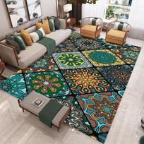 Retro Boho Persia Carpet Non-slip Machine Washable Rug for Living Room Bedroom Sofa Table Chair Door Home Decor Mat 50X80CM