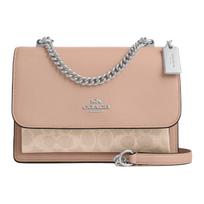 Coach Women Klare Crossbody Bag Signature Canvas Silver Sand Taupe CV978-SVPWH Basic Set (Bag+Dust Bag)
