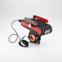 Rechargeable Bike Light 4 in 1 LED Bicycle Front Lamp Power Bank Horn Holder Phone Stand Multifunction Cycling Accessories