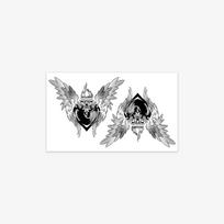 Personality Simple Y2K Dark Love Wings Magic Potion Totem Tattoo Sticker 15*9CM