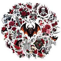 35pcs Edgy Roses Stickers Dark Gothic Stickers Skull Stickers For Notebook Luggage Mobile Phone Cup Guitar DIY
