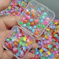 100Pcs Cartoon 3D Luminous Turtle Glow-in-the-dark DIY Miniature Figurines Dopamine Colored Mini Turtle Nail Charms