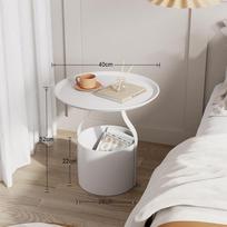 Home Wrought Iron Bedside Table & Storage Bucket - Light Luxury Small Corner Coffee Table