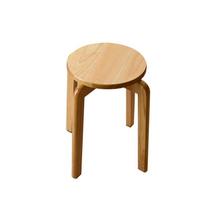 Solid Wood Round Stackable Dining and Dressing Stool for Living Room