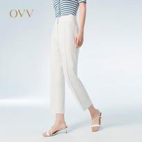OVV Women's Classic Triacetate Cropped Slim-Fit Casual Pants M