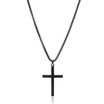 Minimalist Stainless Steel Simple Classic Necklace Cross Gold Plated Black Hip Hop Punk Gift Religious Jesus Jewelry