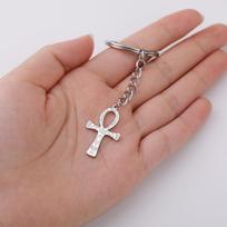 Jeshayuan  Ancient Egyptian Ankh Cross Keychain For Men Stainless Steel Gold Color/ Silver Color Biker Pendant Amulet Jewelry