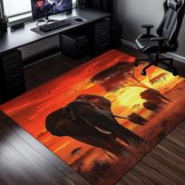 African sunset elephant landscape rug savanna wildlife scene living room bedroom decor large animal print floor mat for nature 50x 80cm