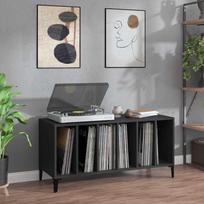 Vidaxl Szafka Na Płyty, Czarna, 100X38X48 Cm, Materiał Drewnopochodny