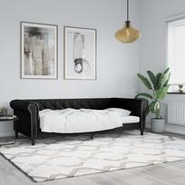 Vidaxl Sofa Z Funkcją Spania, Czarna, 90X190 Cm, Sztuczna Skóra