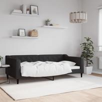 Vidaxl Sofa Z Funkcją Spania, Czarna, 90X190 Cm, Obita Tkaniną