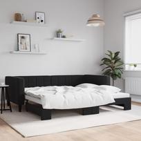 Vidaxl Sofa Rozsuwana, Czarna, 90X200 Cm, Aksamit