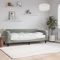 Vidaxl Sofa Z Materacem Do Spania, Jasnoszara, 80X200 Cm, Aksamit