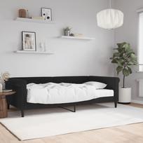 Vidaxl Sofa Z Materacem Do Spania, Czarna, 100X200 Cm, Aksamit