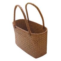 Flower Basket Crafts Seaweeds Woven Basket Bag Large Capacity Laundry Basket Garden Succulent Bag Durable Room Decoration Gift