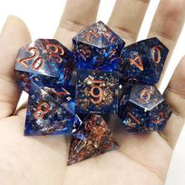 Resin Precision Sharp-Corner Multisided Dice Set for RPGs