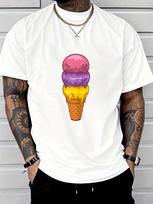 Cute Ice Cream Cone Art For Unisex Ice Cream Lovers Printed White T-Shirt M