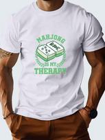 Playing Mahjong Helps Me Relax.Spring And Summer Unisex's Short-Sleeved Printed T-Shirt M