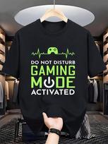 Unisex'S Casual Cotton T-Shirt With Geometric Gaming Graphic S