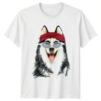 Husky Dog With Top Hat Unisex'S T-Shirt Funny Animal Tee XL