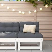 Vidaxl Ogrodowa Sofa Środkowa, Biała, Lite Drewno Sosnowe