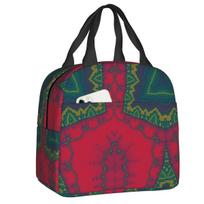 Custom Geometric Ankara Pattern Lunch Bag Men Women Thermal Cooler Insulated Lunch Boxes for Student School lunchbag 22x20x13cm