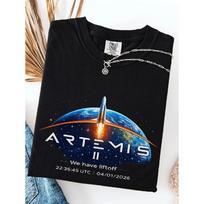 A T-Shirt Featuring The Artemis II Rocket Launch, Designed for Space Exploration Enthusiasts S