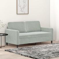 Vidaxl Sofa 2-Osobowa, Jasnoszara, 140 Cm, Tapicerowana Aksamitem