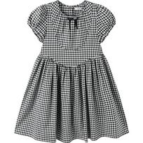 Balabala Girls' Puff Sleeve Plaid Summer Dress 130