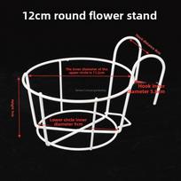 Garden Balcony Iron Art Circular Wall Mounted Plant Shelf With Breathable Design For Home And Office White 12cm